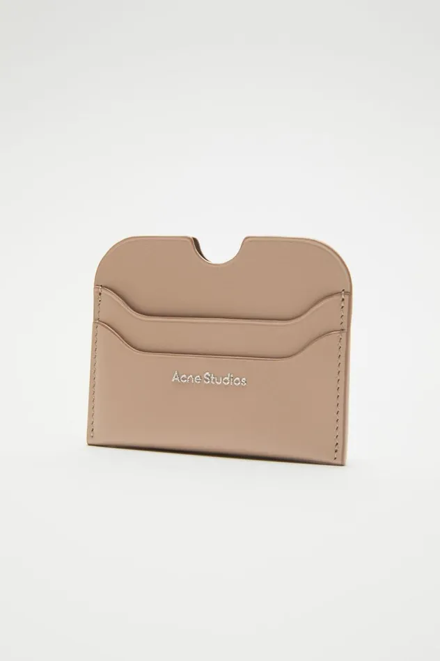 Acne Studios Leather Card Holder Taupe Beige Men Small Leather Goods