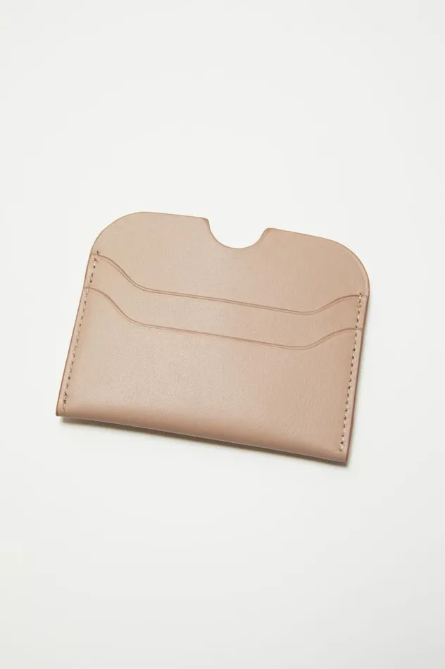 Acne Studios Leather Card Holder Taupe Beige Men Small Leather Goods