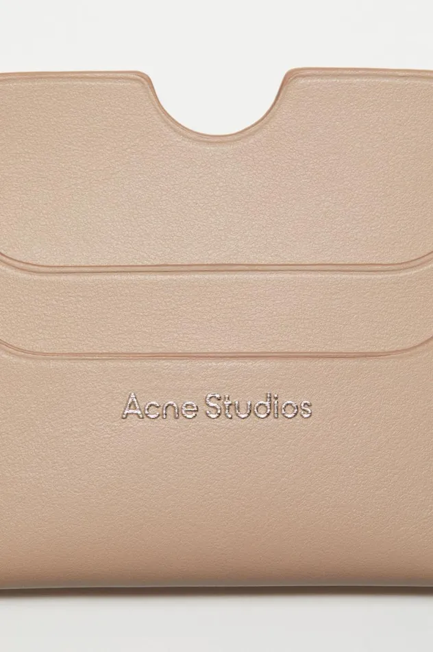 Acne Studios Leather Card Holder Taupe Beige Men Small Leather Goods