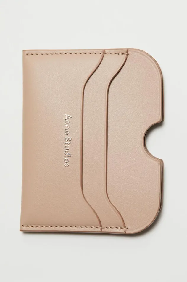 Acne Studios Leather Card Holder Taupe Beige Men Small Leather Goods