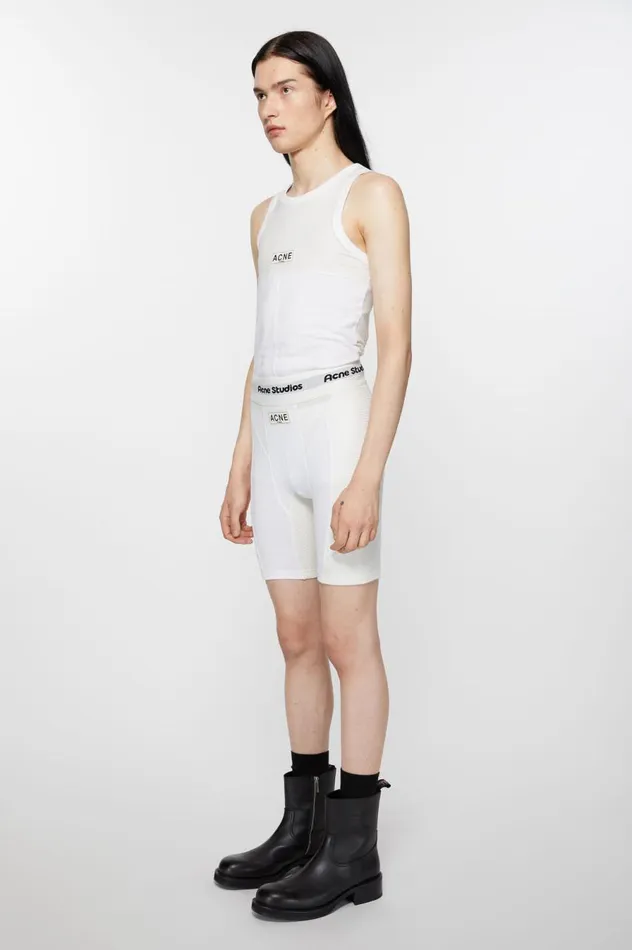 Acne Studios Logo Boxer Shorts Optic White Men Shorts