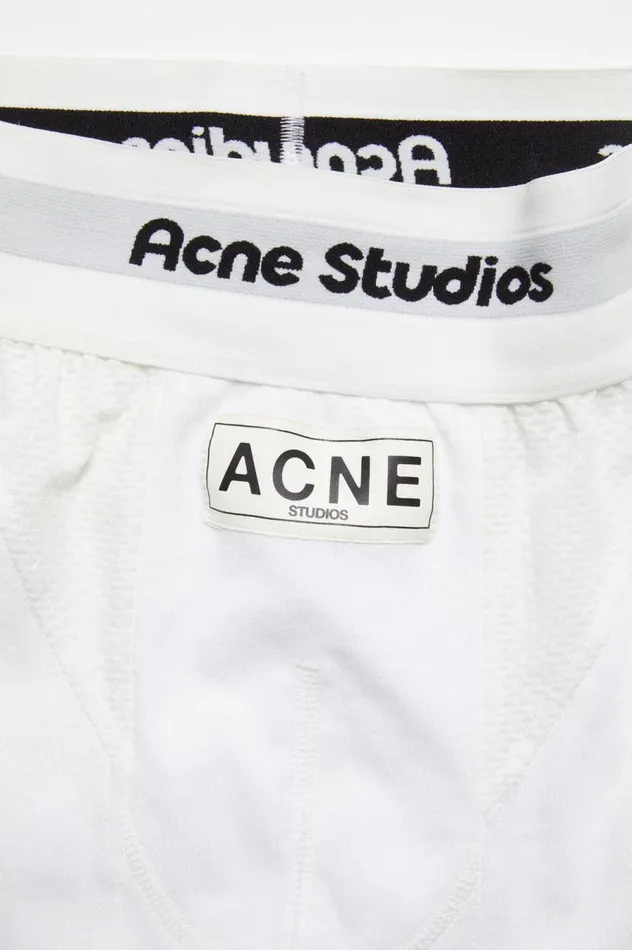 Acne Studios Logo Boxer Shorts Optic White Men Shorts