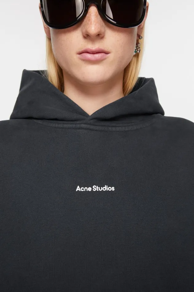 Acne Studios Logo Hooded Sweatshirt Black Women Sweatshirts