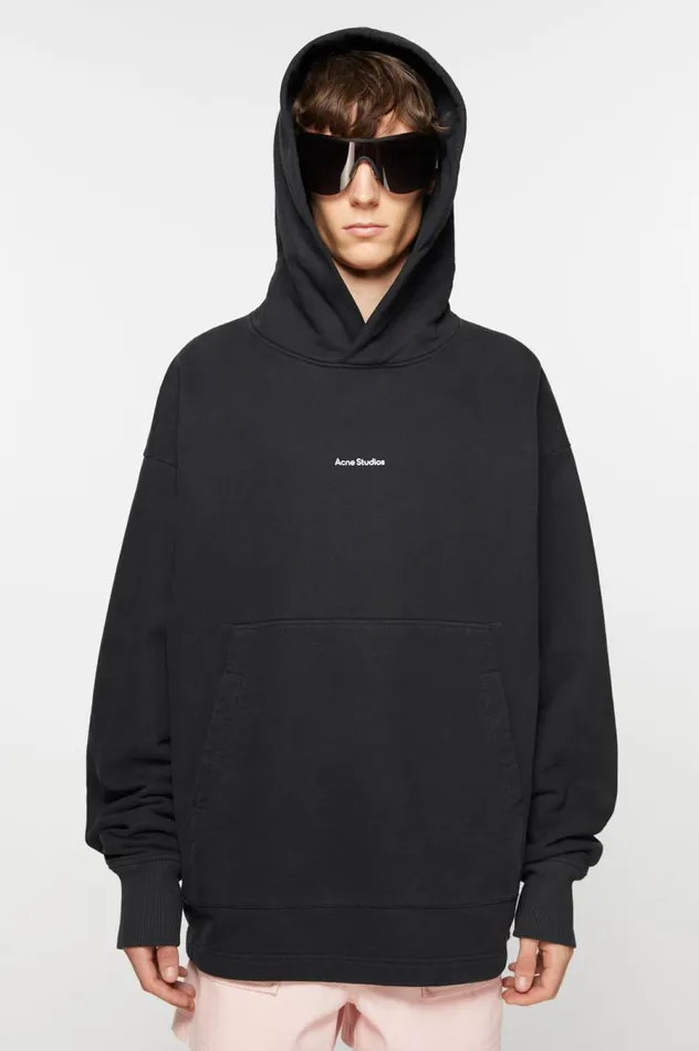 Acne Studios Logo Hoodie Black Men Sweatshirts