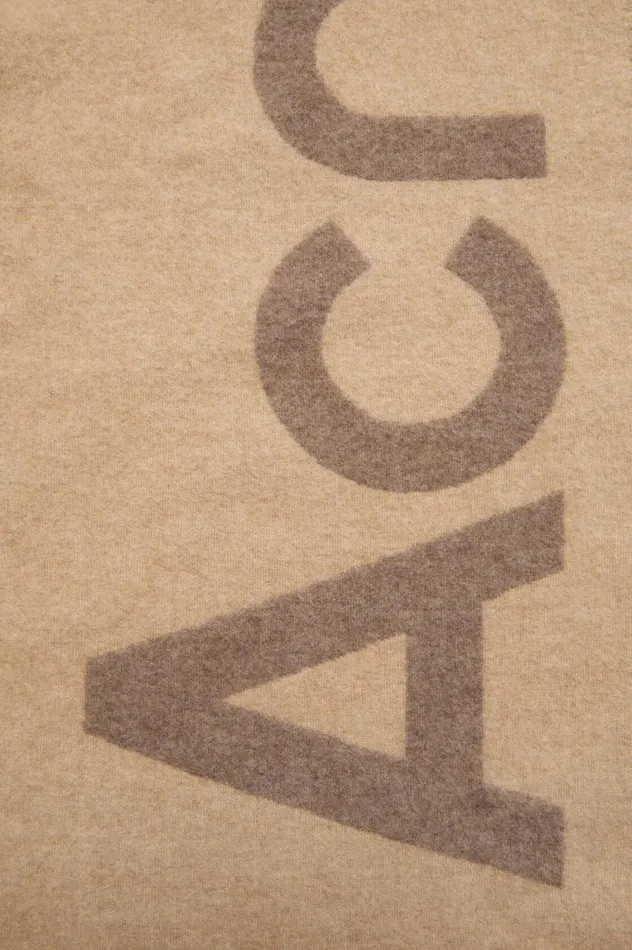 Acne Studios Logo Jacquard Scarf 8211 Narrow Camel Brown Women Scarves