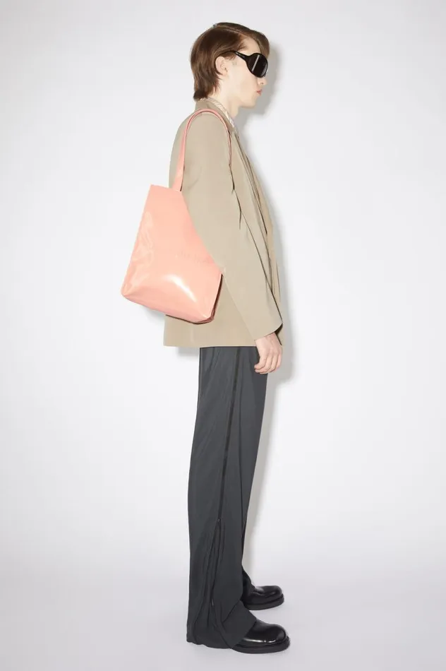 Acne Studios Logo Shoulder Tote Bag Salmon Pink Women Bags