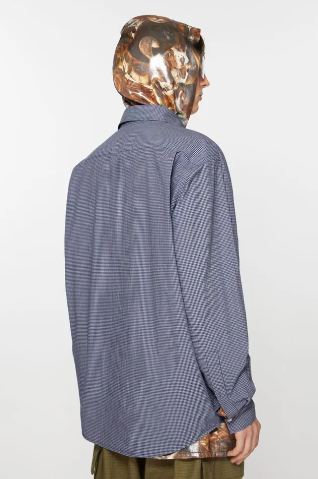 Acne Studios Long Sleeve Shirt Navy Men Shirts