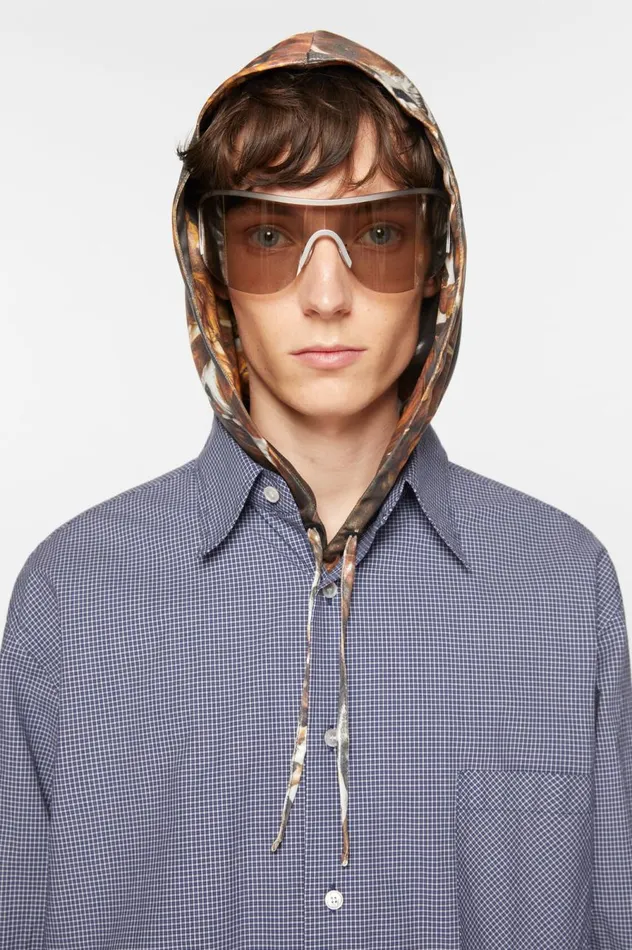 Acne Studios Long Sleeve Shirt Navy Men Shirts