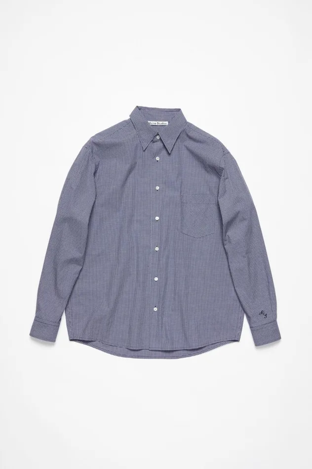 Acne Studios Long Sleeve Shirt Navy Men Shirts