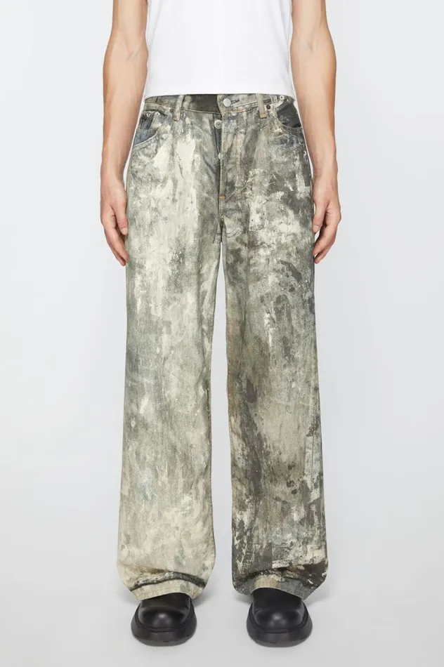 Acne Studios Loose Fit Trousers 1981M Cold Grey Men Jeans