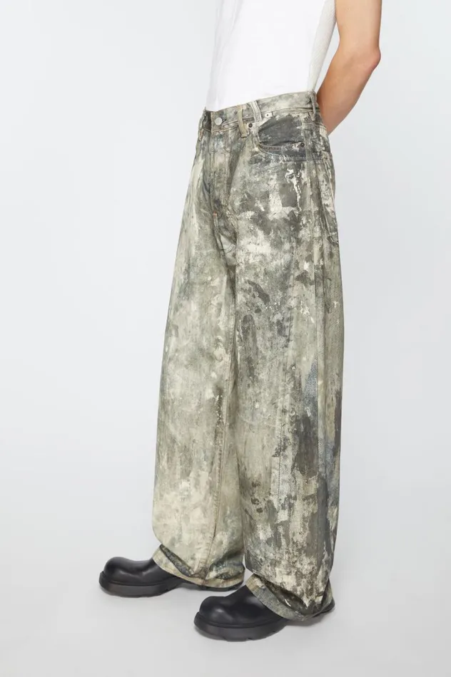Acne Studios Loose Fit Trousers 1981M Cold Grey Men Jeans
