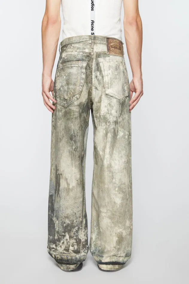Acne Studios Loose Fit Trousers 1981M Cold Grey Men Jeans