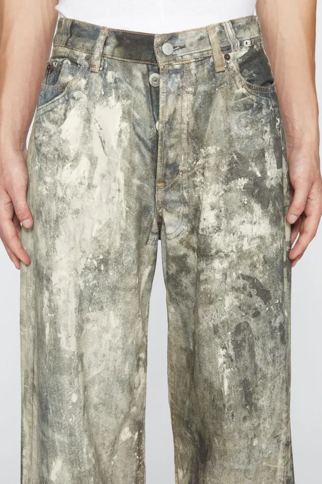 Acne Studios Loose Fit Trousers 1981M Cold Grey Men Jeans