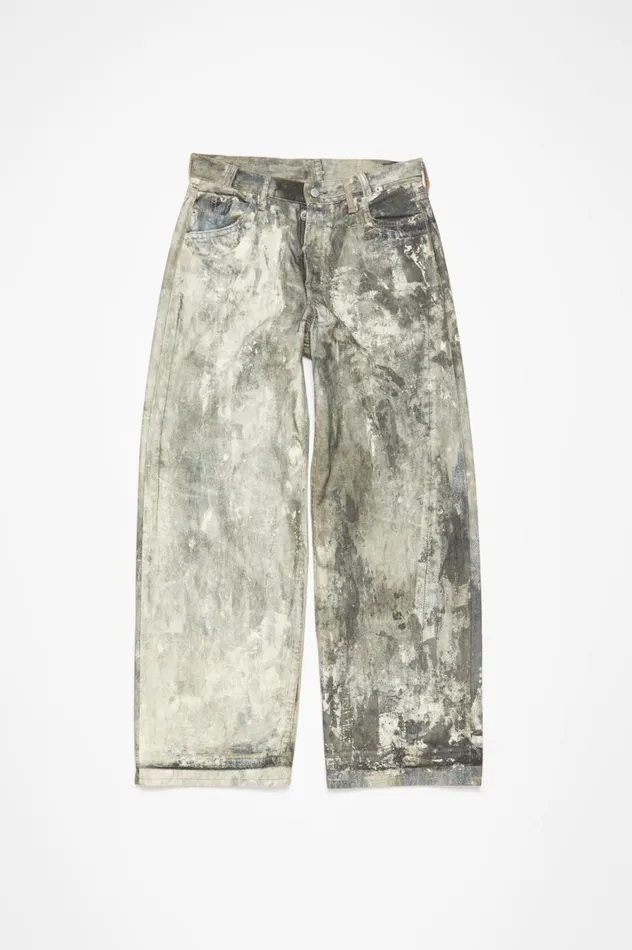 Acne Studios Loose Fit Trousers 1981M Cold Grey Men Jeans
