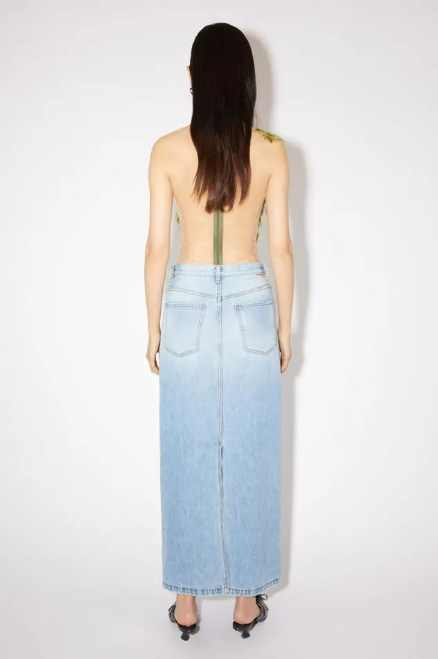 Acne Studios Midlength Denim Skirt Light Blue Women Skirts