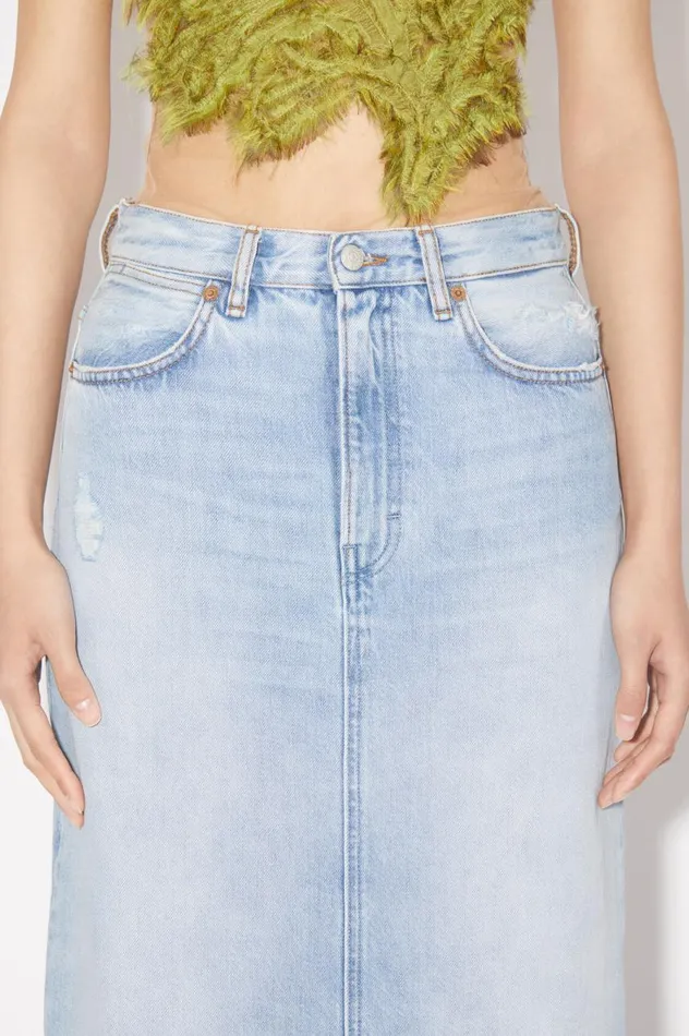 Acne Studios Midlength Denim Skirt Light Blue Women Skirts