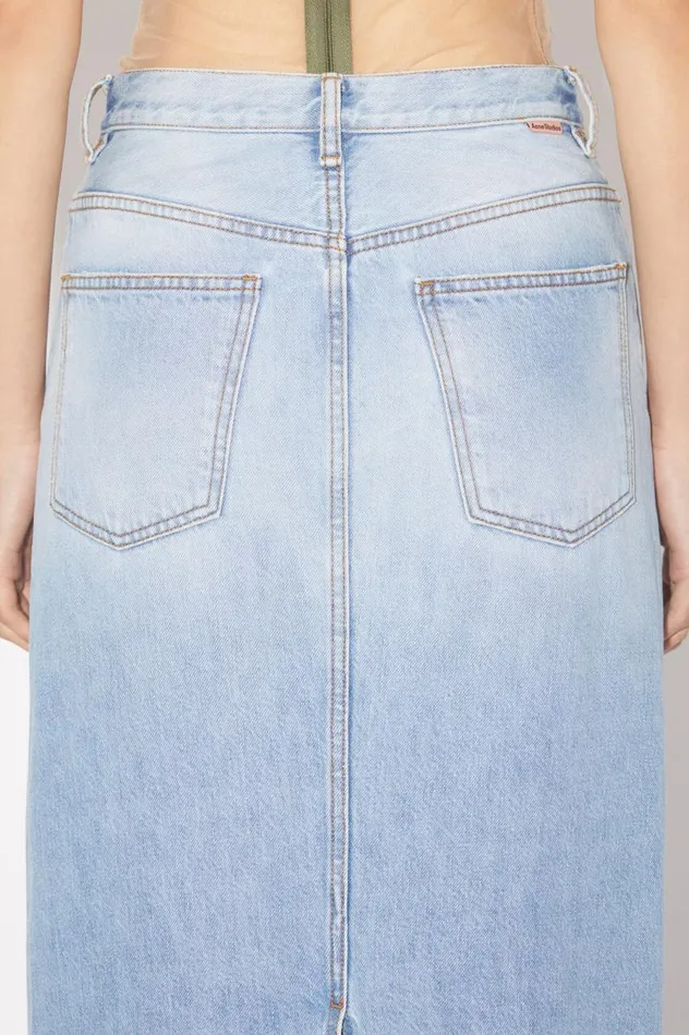 Acne Studios Midlength Denim Skirt Light Blue Women Skirts