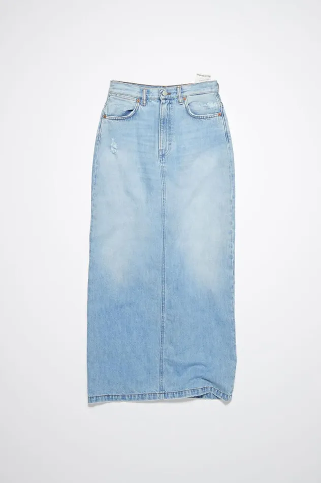 Acne Studios Midlength Denim Skirt Light Blue Women Skirts