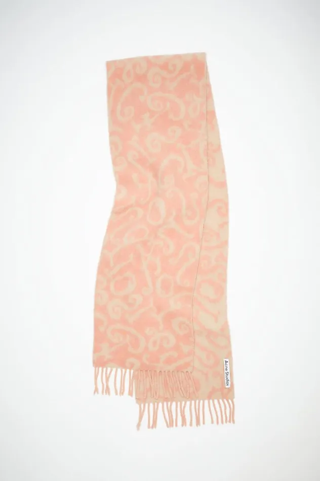 Acne Studios Monogram Jacquard Scarf Pinklight Pink Women Scarves