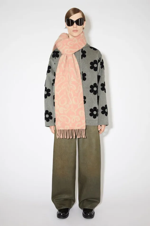 Acne Studios Monogram Jacquard Scarf Pinklight Pink Women Scarves
