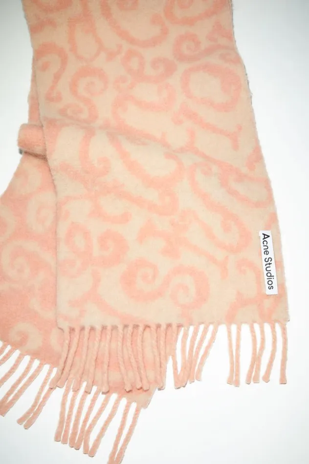 Acne Studios Monogram Jacquard Scarf Pinklight Pink Women Scarves