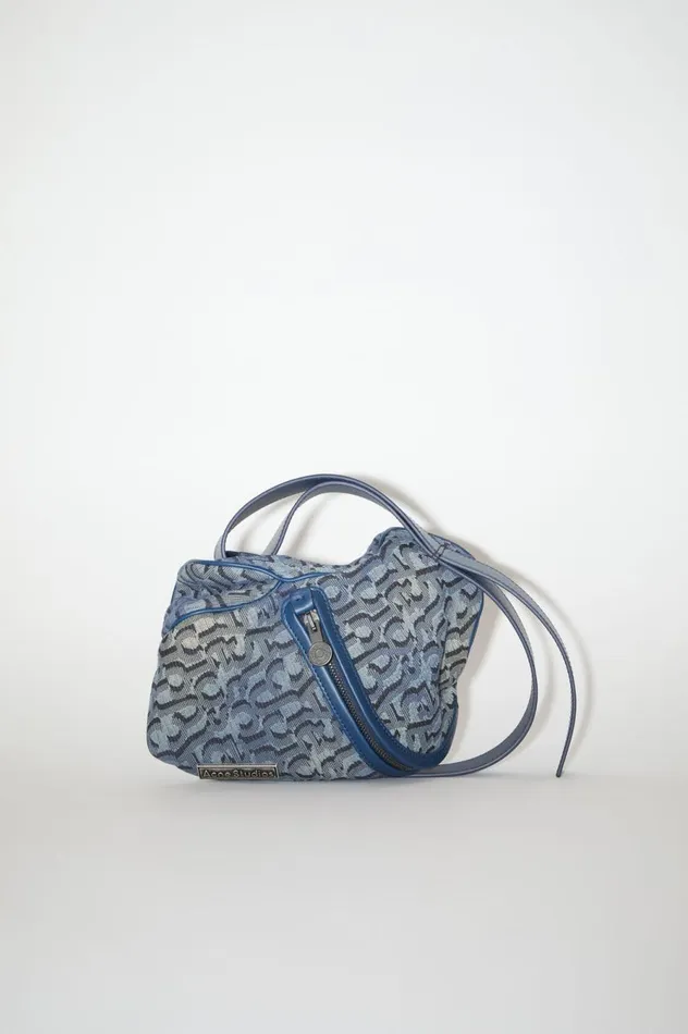 Acne Studios Monogram Mini Pouch Denim Blue Women Bags