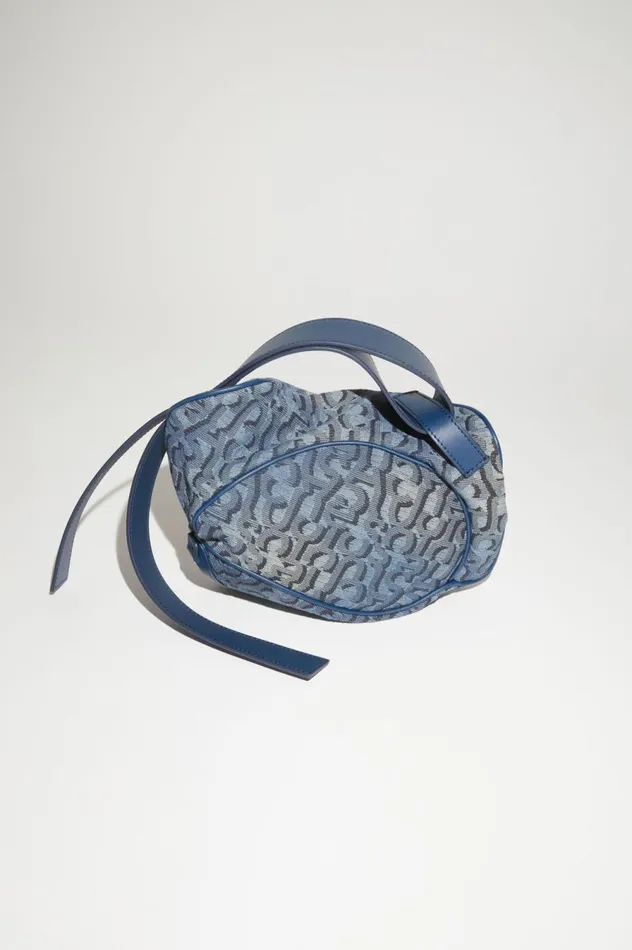 Acne Studios Monogram Mini Pouch Denim Blue Women Bags