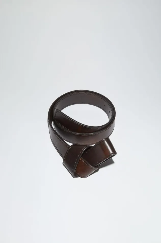 Acne Studios Musubi Leather Belt Dark Brown Women Belts