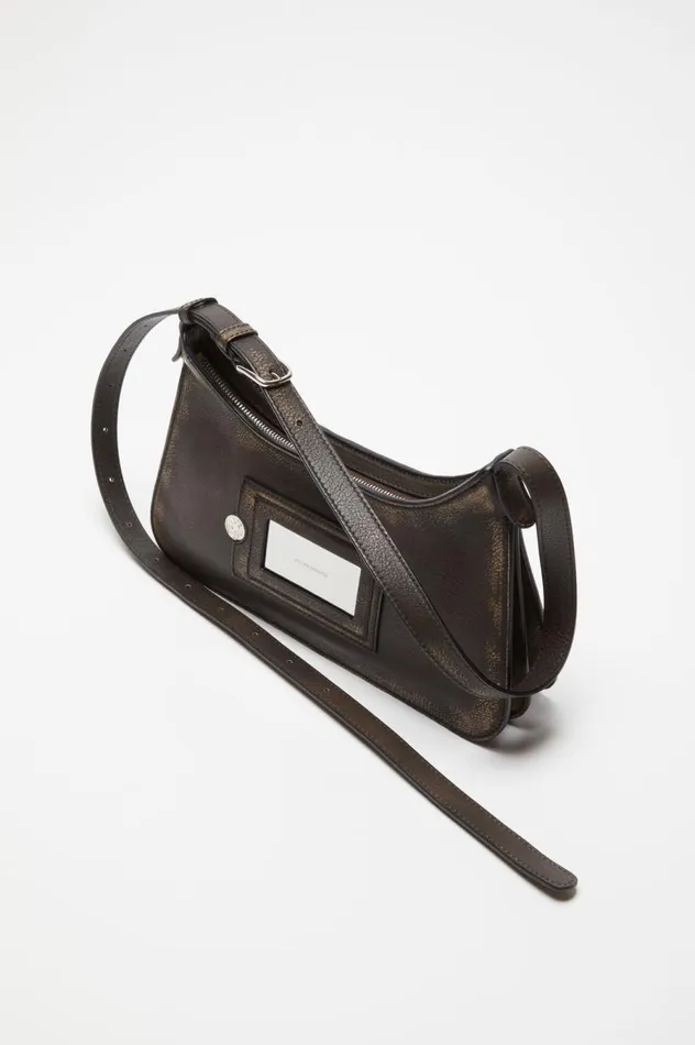 Acne Studios Platt Mini Shoulder Bag Dark Brownbeige Men Bags