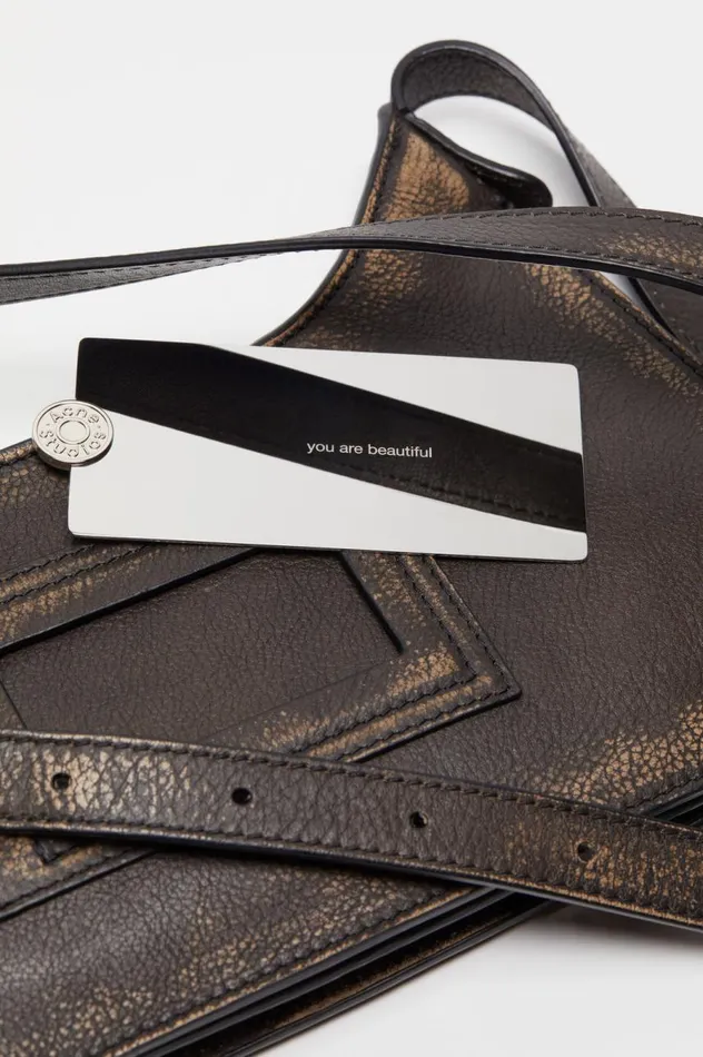 Acne Studios Platt Mini Shoulder Bag Dark Brownbeige Men Bags