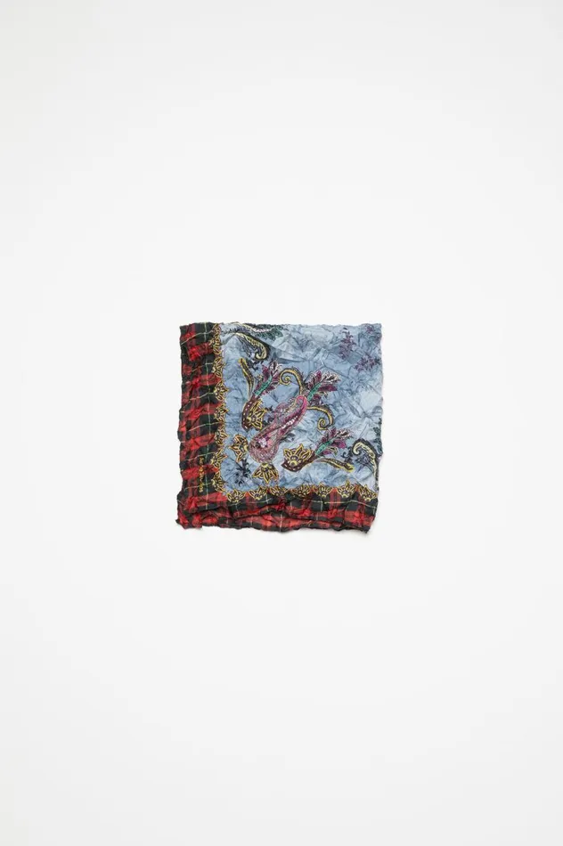 Acne Studios Print Silk Scarf Bluered Women Scarves