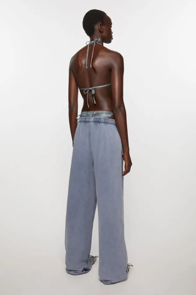 Acne Studios Printed Bikini Set Denim Blue Women Shorts