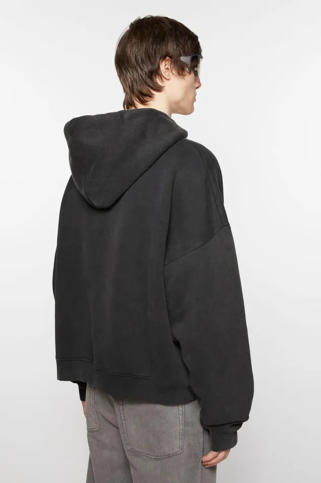 Acne Studios Printed Hooded Sweater Faded Black Men Sweatshirts