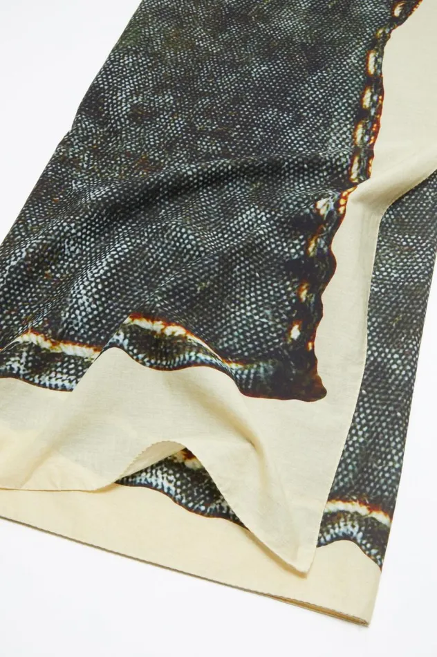 Acne Studios Printed Sarong Scarf Beigeblack Women Scarves