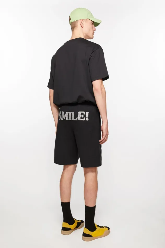 Acne Studios Printed Sweat Shorts Black Men Shorts