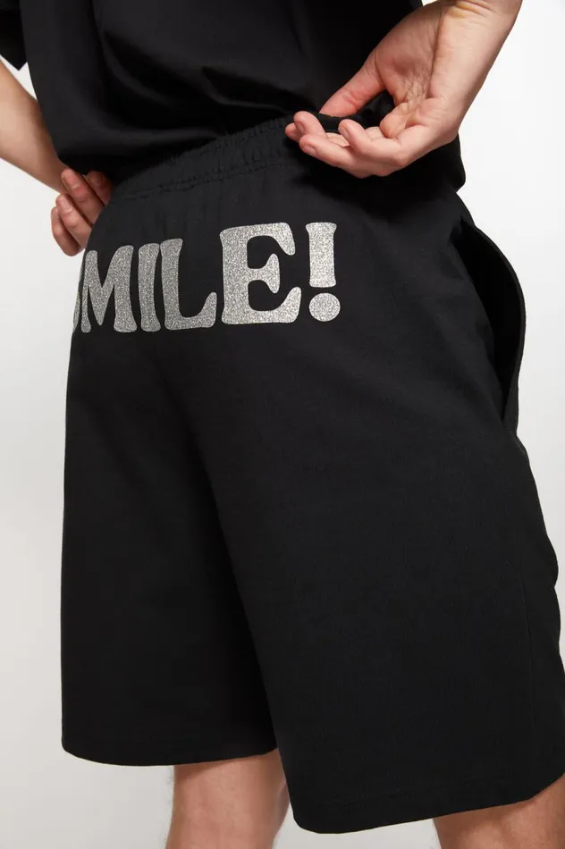 Acne Studios Printed Sweat Shorts Black Men Shorts