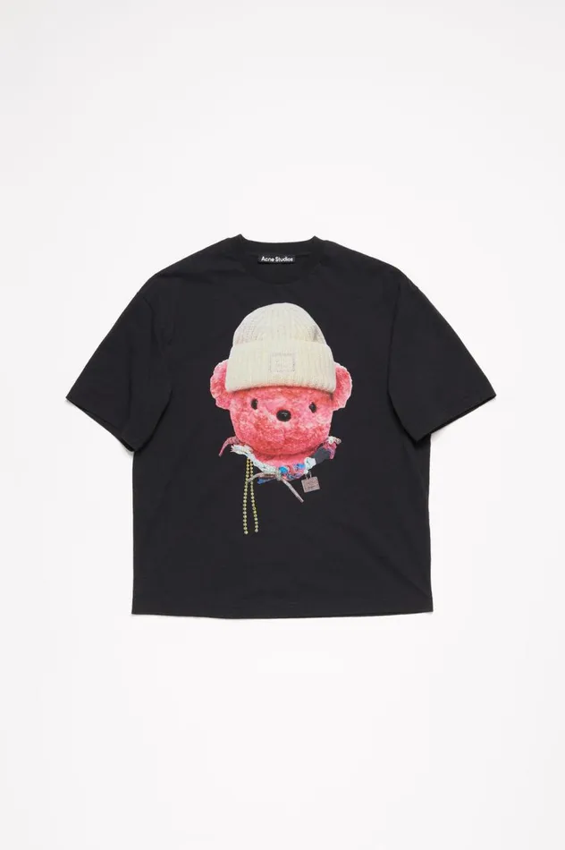 Acne Studios Printed Tshirt 8211 Relaxed Fit Black Men Tshirts