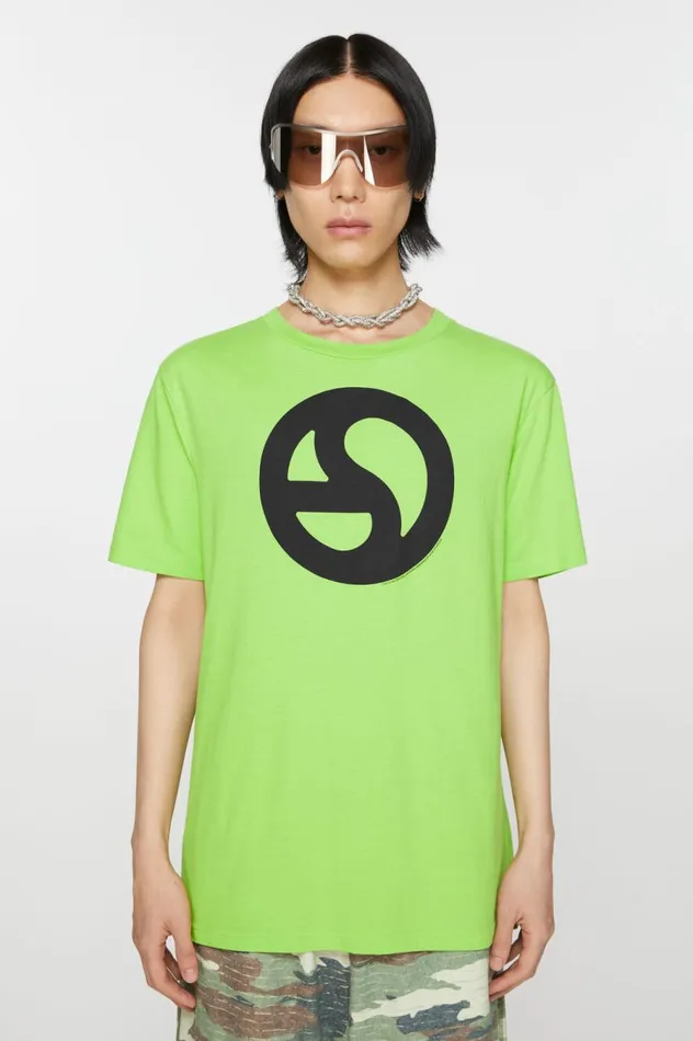 Acne Studios Printed Tshirt Sharp Green Women Tshirts