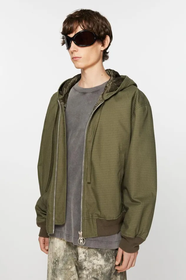 Acne Studios Ripstop Padded Jacket Olive Green Men Outerwear
