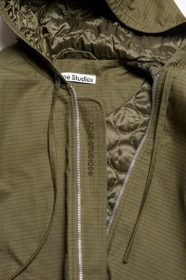 Acne Studios Ripstop Padded Jacket Olive Green Men Outerwear
