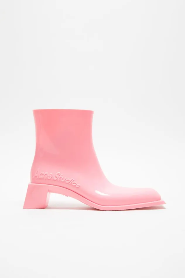 Acne Studios Rubber Ankle Boots Pale Pink Women Shoes