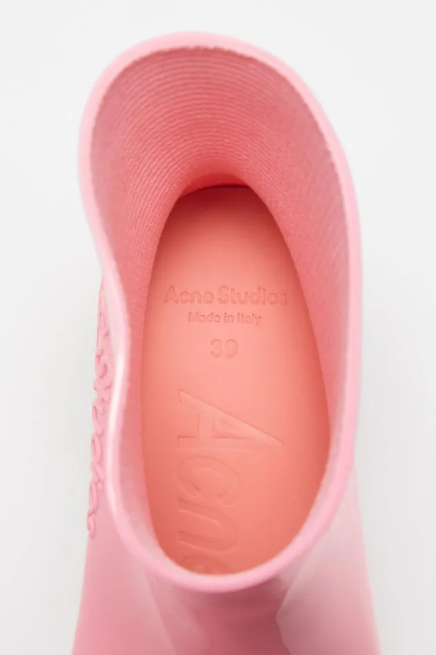 Acne Studios Rubber Ankle Boots Pale Pink Women Shoes