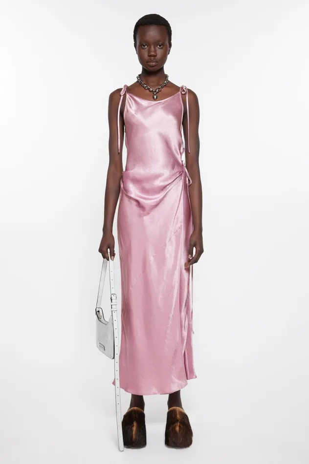 Acne Studios Satin Dress Lilac Purple Women Dresses