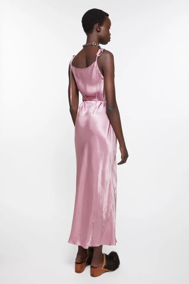Acne Studios Satin Dress Lilac Purple Women Dresses