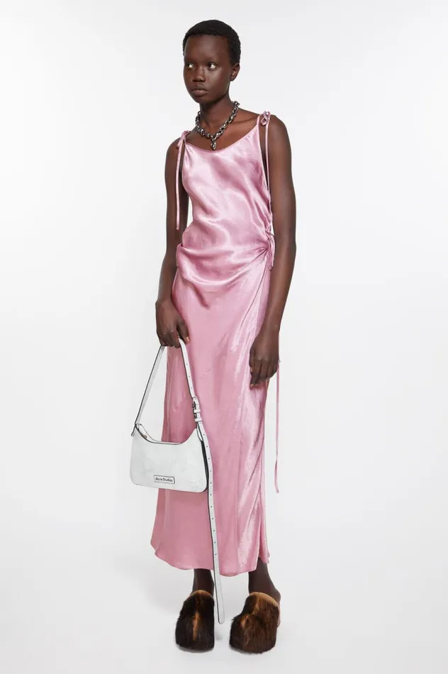 Acne Studios Satin Dress Lilac Purple Women Dresses