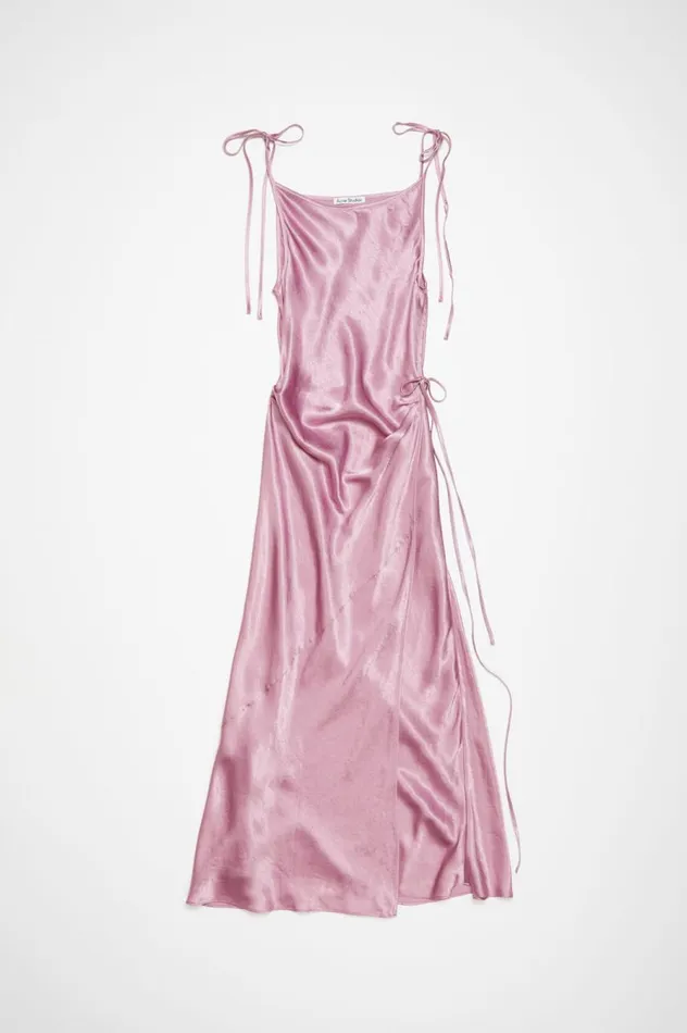 Acne Studios Satin Dress Lilac Purple Women Dresses