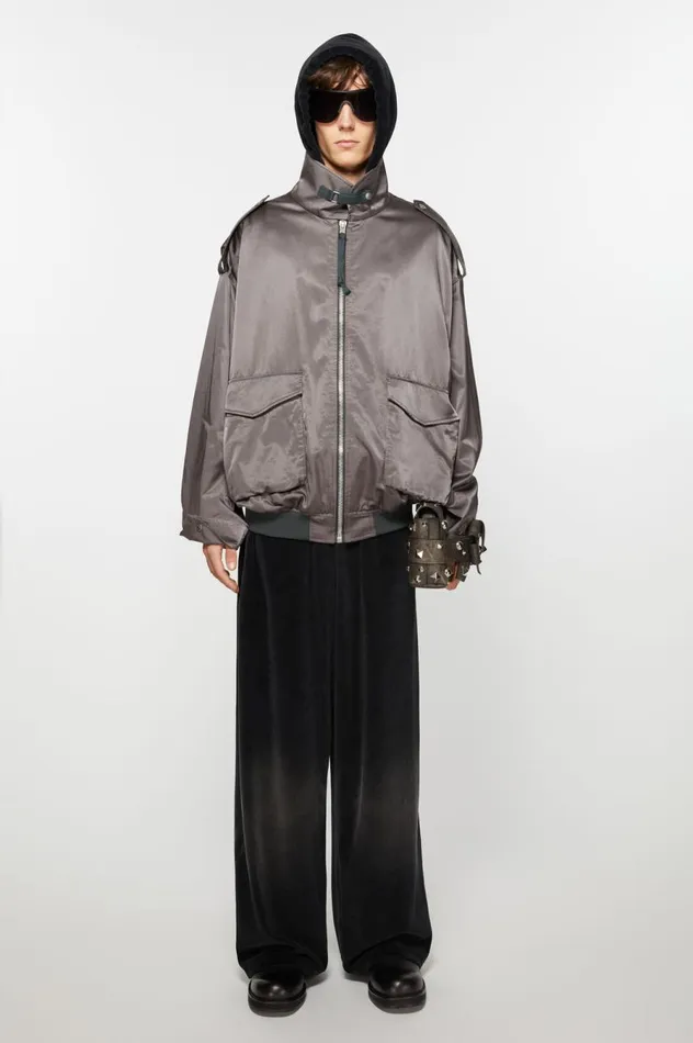 Acne Studios Satin Jacket Mid Grey Men Outerwear