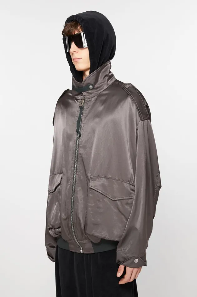 Acne Studios Satin Jacket Mid Grey Men Outerwear