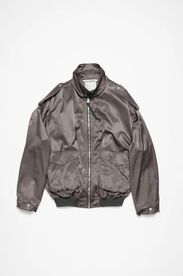Acne Studios Satin Jacket Mid Grey Men Outerwear