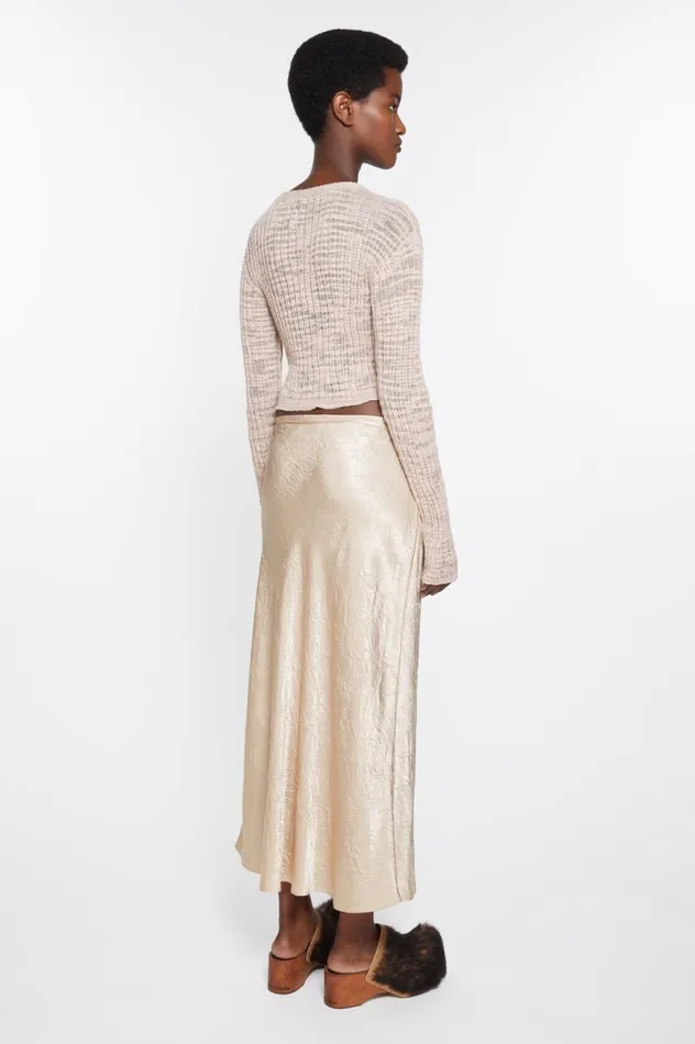 Acne Studios Satin Wrap Skirt Shell Beige Women Skirts